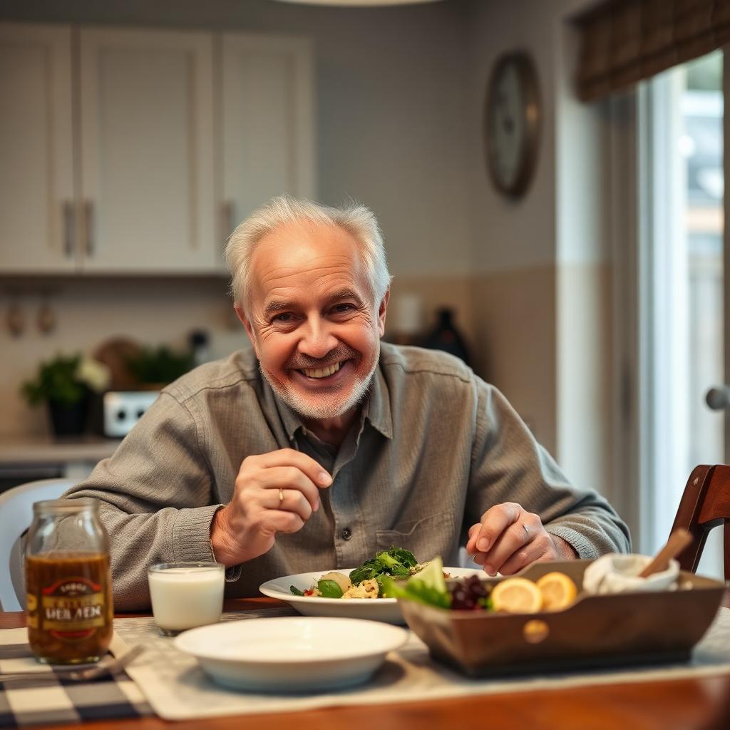 Senior enjoying a nutritious home-delivered meal